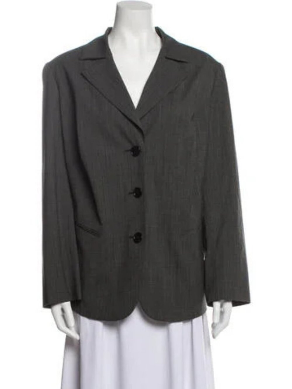 Lafayette 148 New York dark gray wool striped women’s blazer, size 16 W.